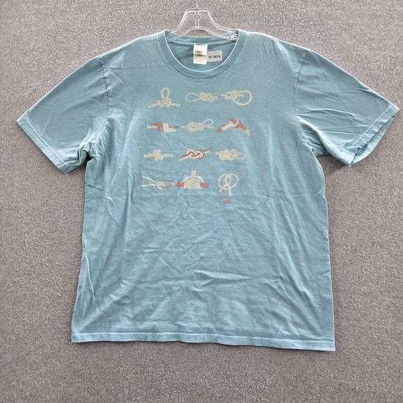 The North Face Men Shirt XL Blue Survival Knots Graphic Short Sleeve Tee - Picture 1 of 10